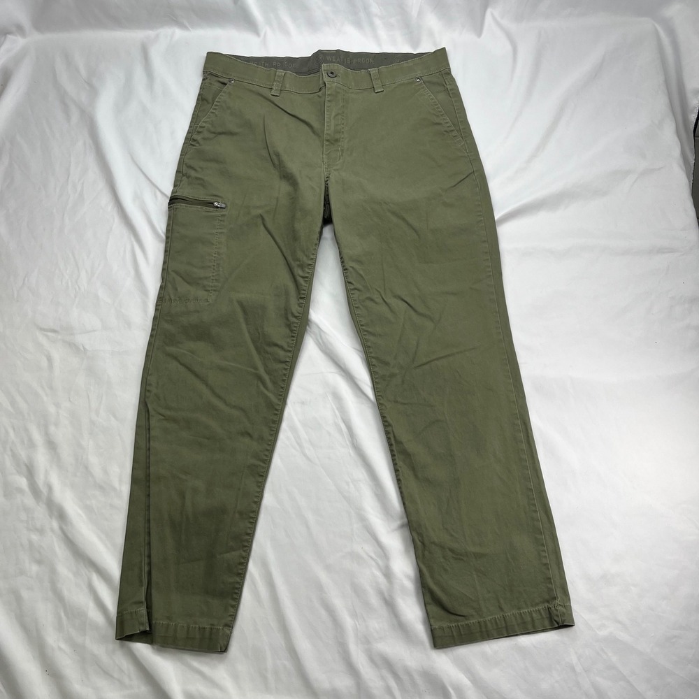 Weatherproof Utility Hiking Cargo Moss Green Stretch Canvas Pants W1F930SC